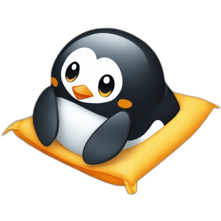 penguin laying on beach emoji