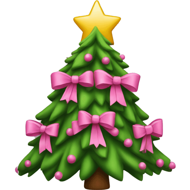 Christmas tree with pink bows emoji