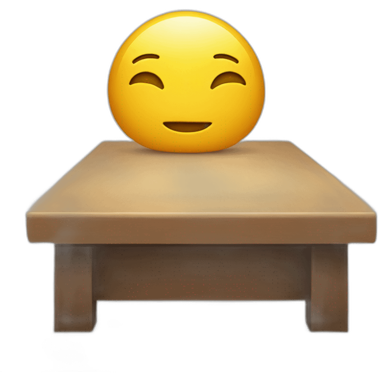 Chat sur une table emoji