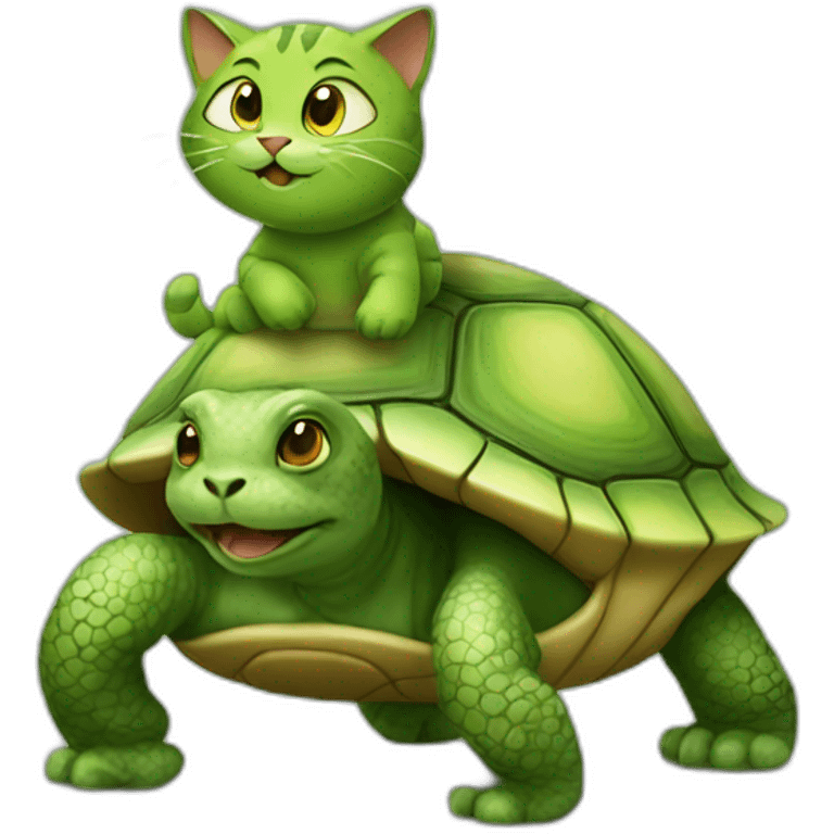 Cat love turtle  emoji