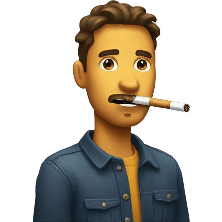 regular face with a ciggarete in mouth  emoji