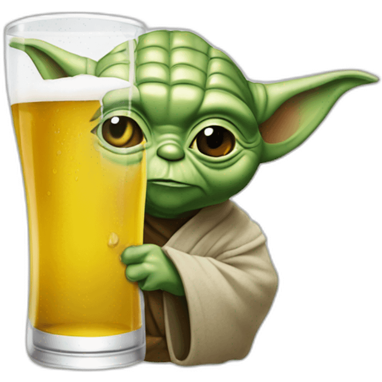 yoda buvant une bière emoji