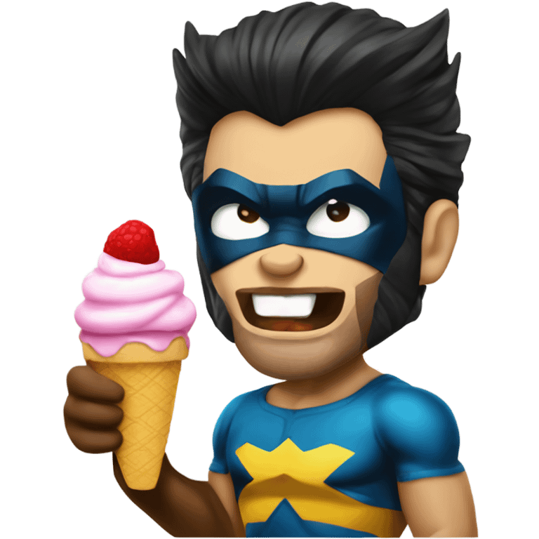 the wolverine super hero eating icecream emoji