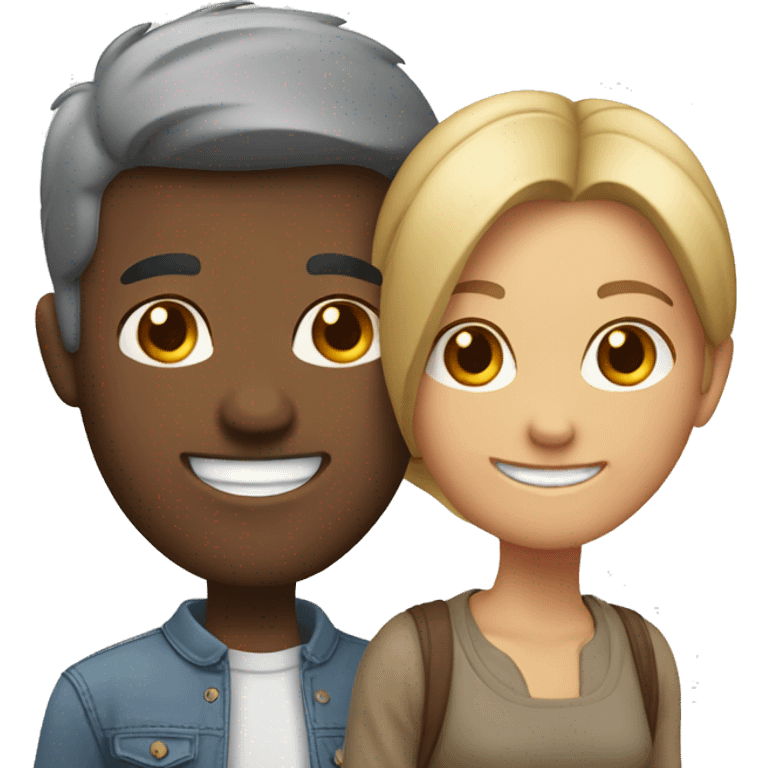 smiling couple in casual attire emoji