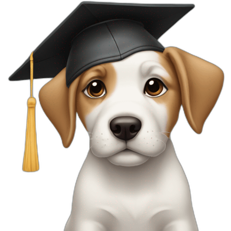 Puppy in mortarboard emoji