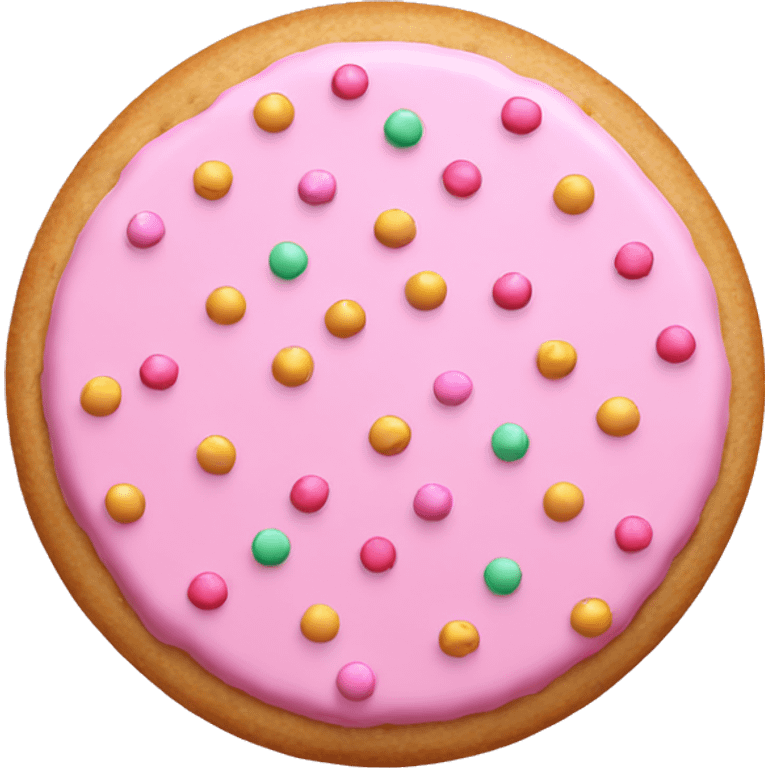 pink circle cookie with sprinkles  emoji