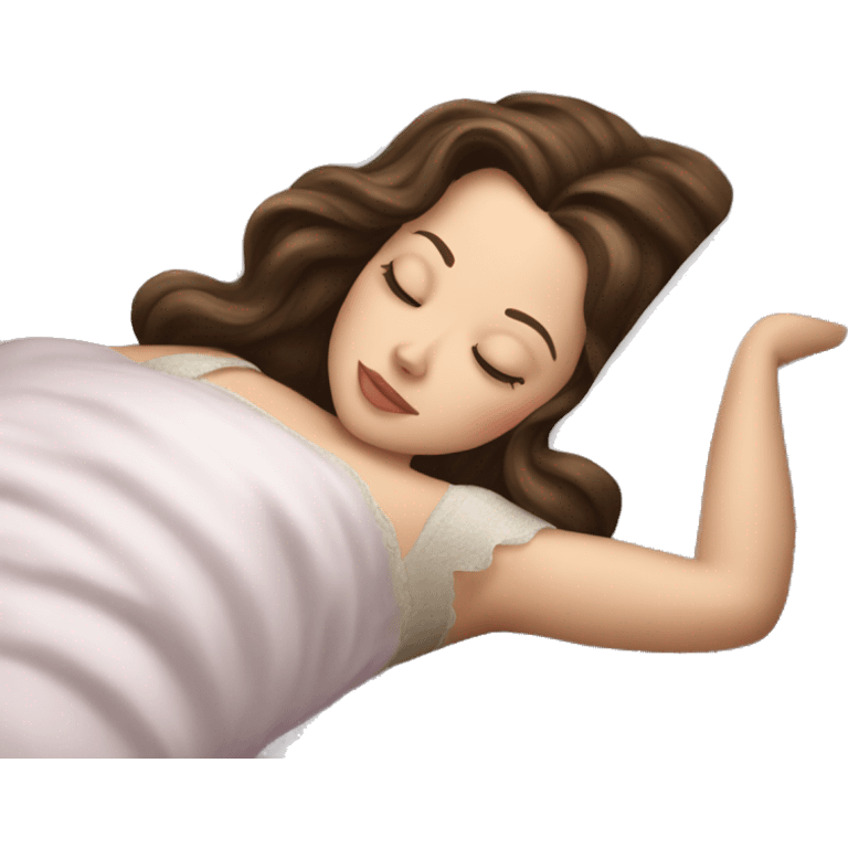 sleeping beauty brunette white girl with a silk pillow emoji