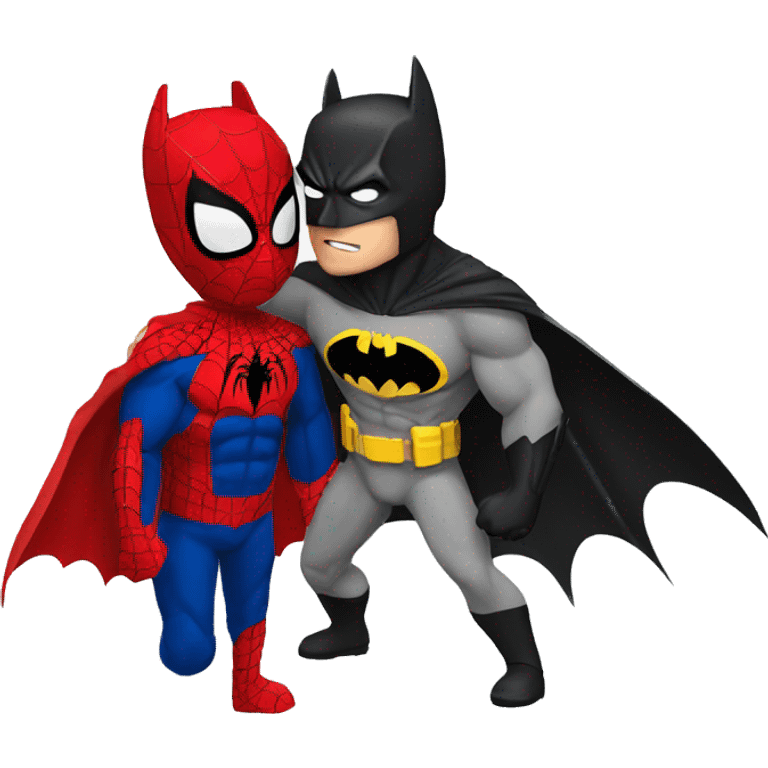 Batman besando a spiderman  emoji