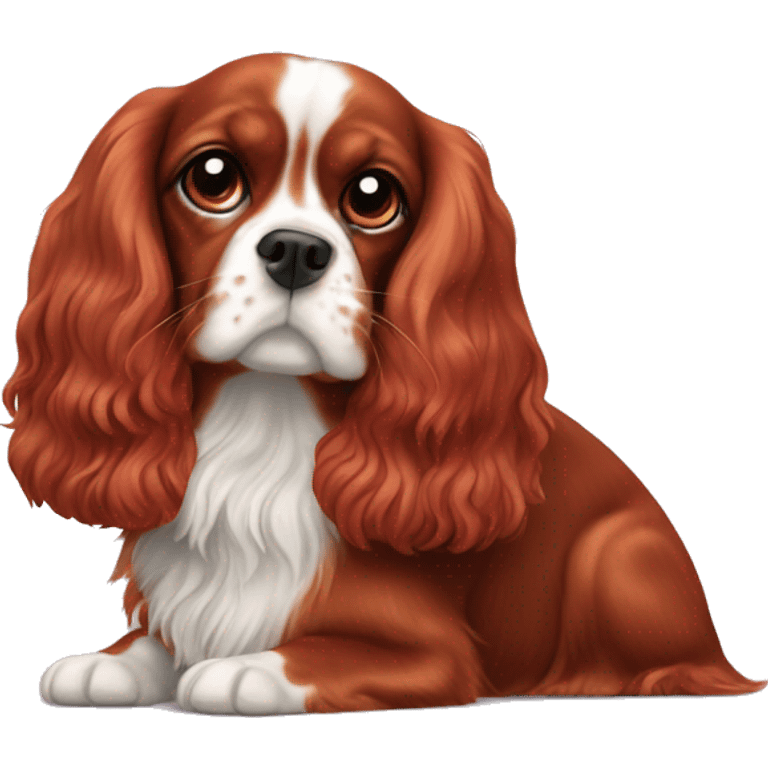 Ruby coloured cavalier King Charles  emoji