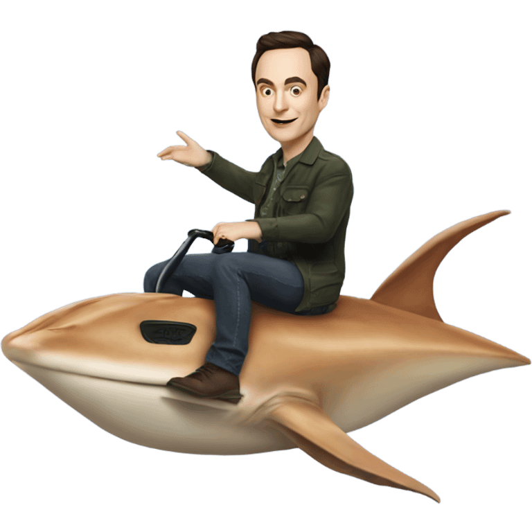 Jim Parsons riding a stingray emoji