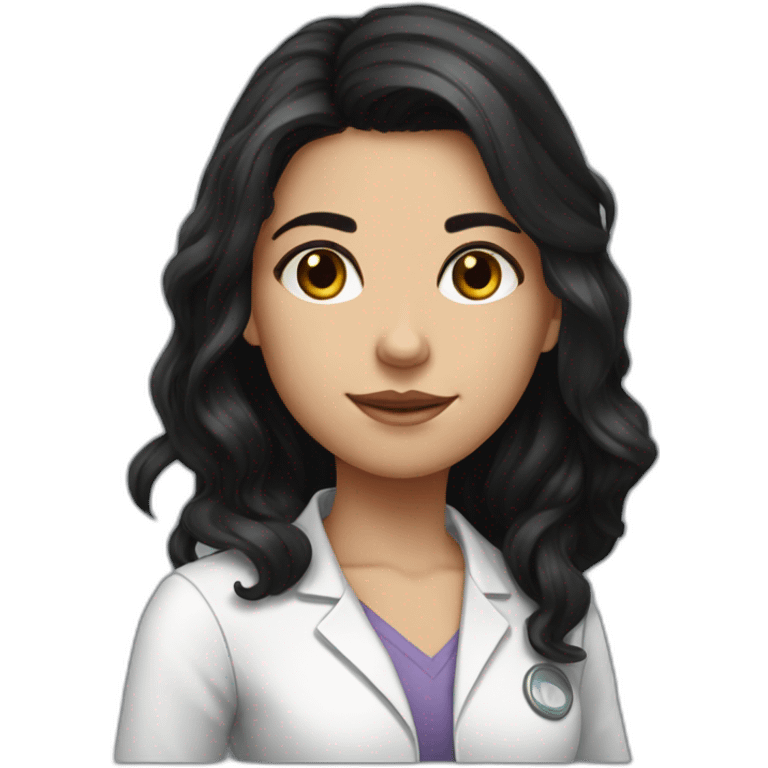 A beautiful black-haired Solvak girl who studies anatomy emoji