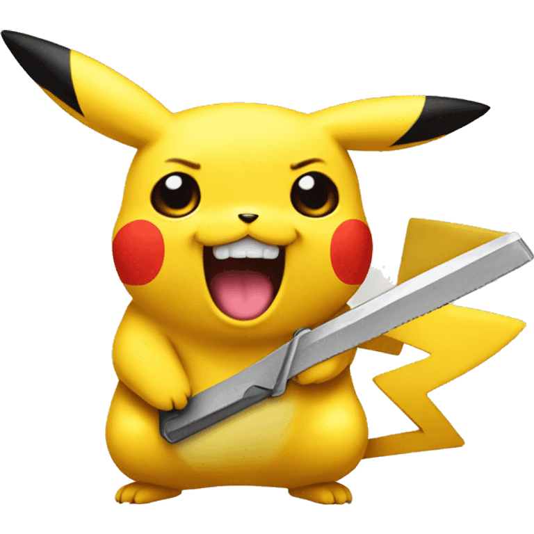 Pikachu with razor sharp teeth  emoji