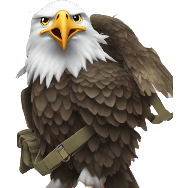 Soldier American bald eagle emoji