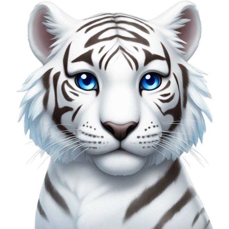 White tiger and white swan emoji