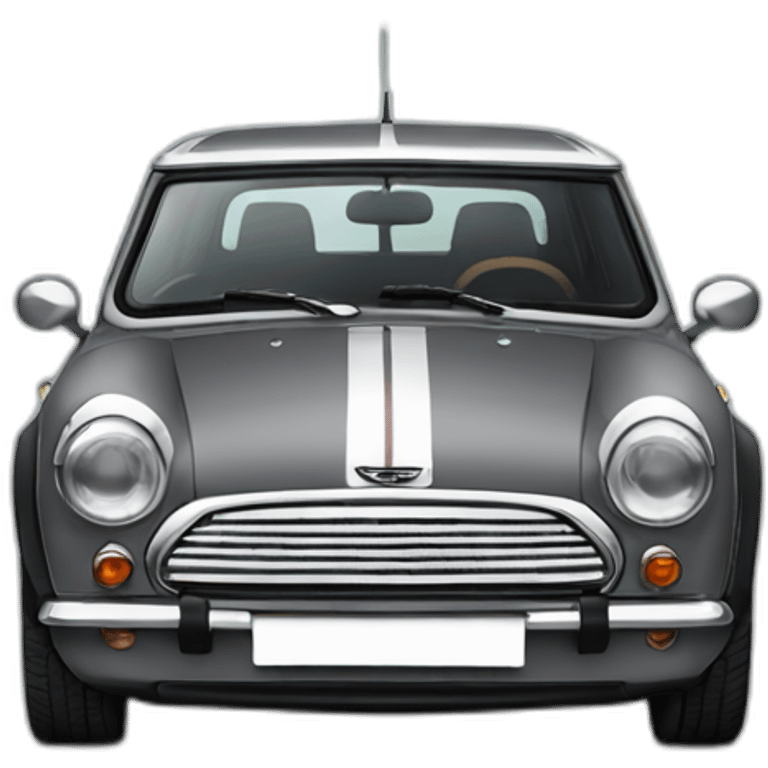 grey mini clubman with stripes and dark window emoji