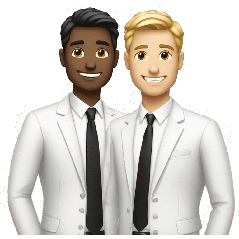 TWO GUYS IN BUSINESS SUITS, WHITE AND BLACK, BEST FRIENDS VIBE emoji