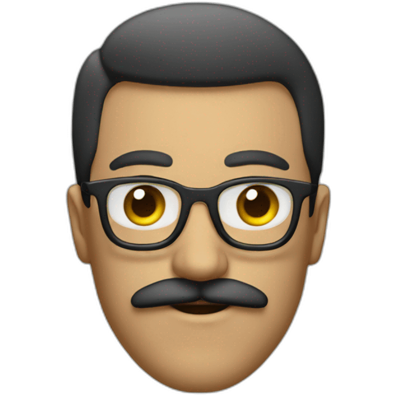 a guy with a curve moustache and glasses emoji