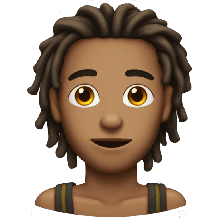 guy, tan skin, dreads, hazel eyes emoji