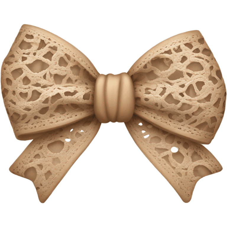 Pale brown lace bow emoji