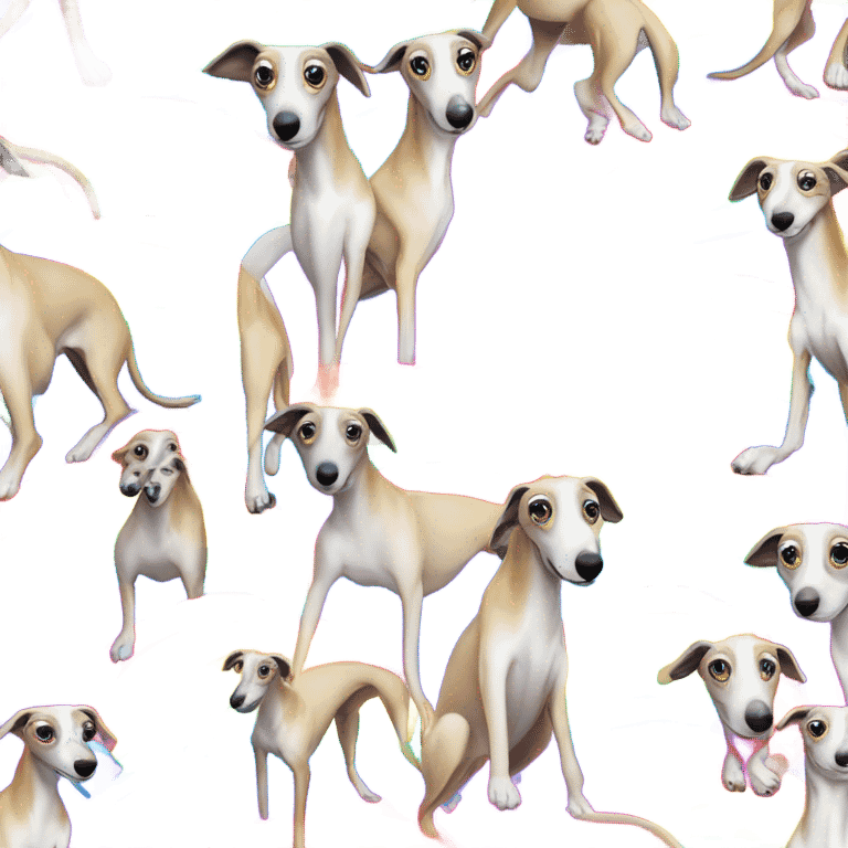 Lisa Frank rainbow greyhound ￼ emoji