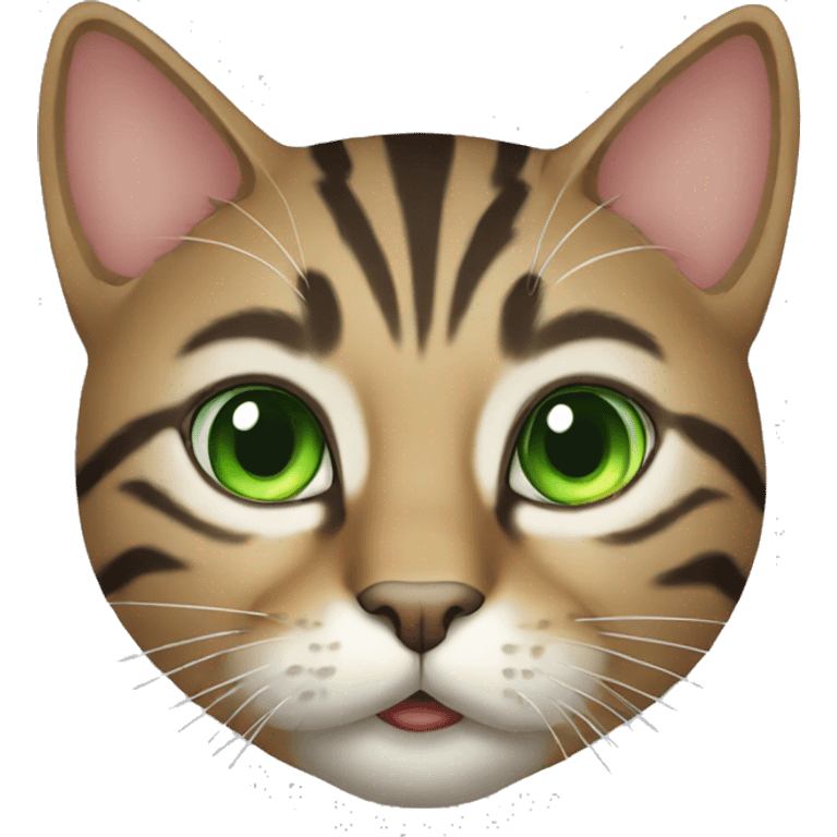 tabby cat with green eyes full body emoji