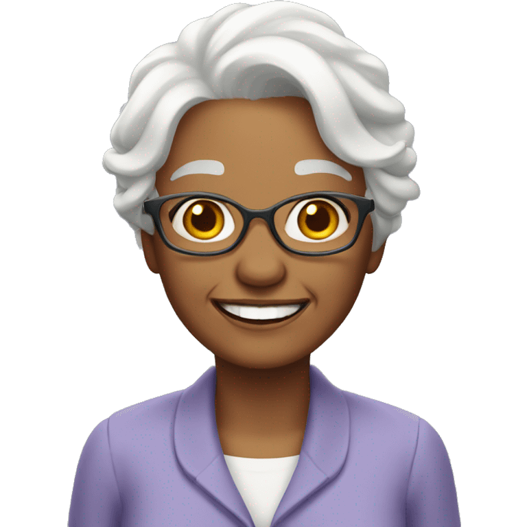 smiling grandmother with white hair emoji