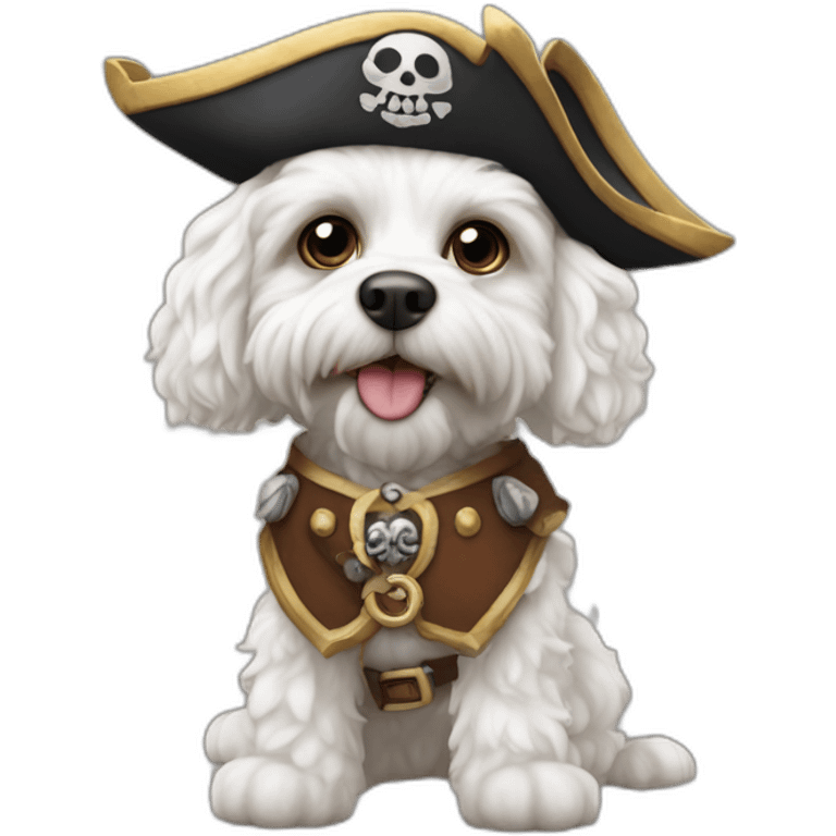 White cavapoo as pirate from World of Warcraft  emoji