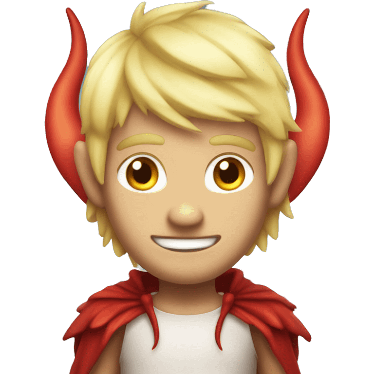 male fairy with devil ears but friendly and blond emoji