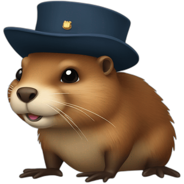 Beaver with napoleon hat emoji