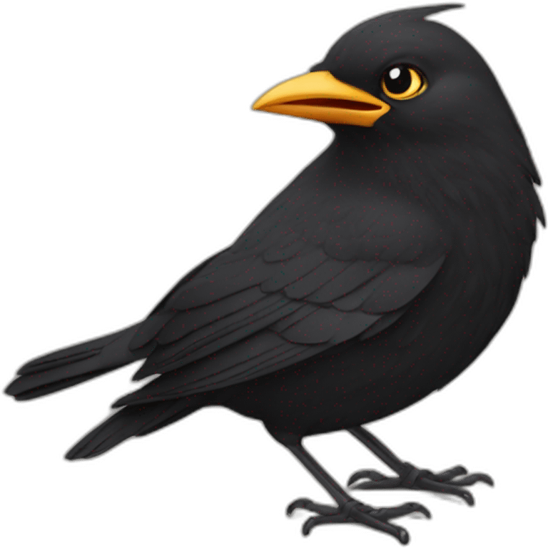 Crazy blackbird emoji