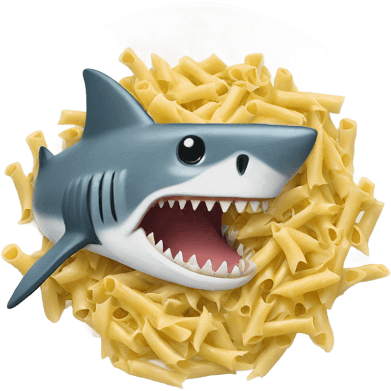 Shark eating pasta emoji