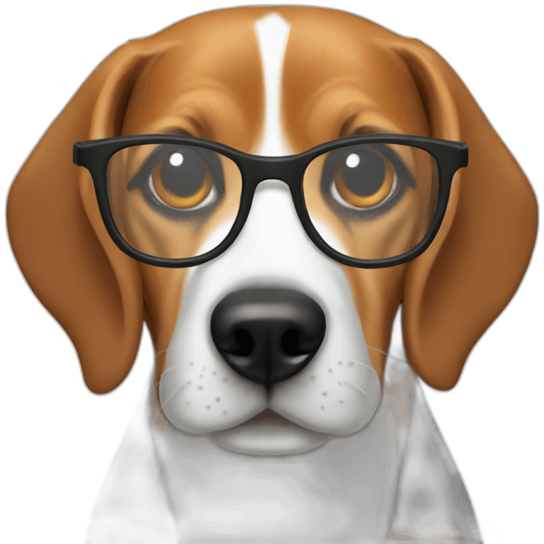 Beagle glasses emoji