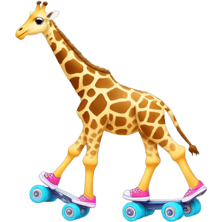 Giraffe wearing roller skates  emoji