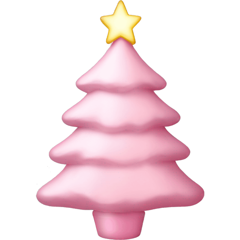 Light pink light up Christmas tree with a bow ￼ emoji