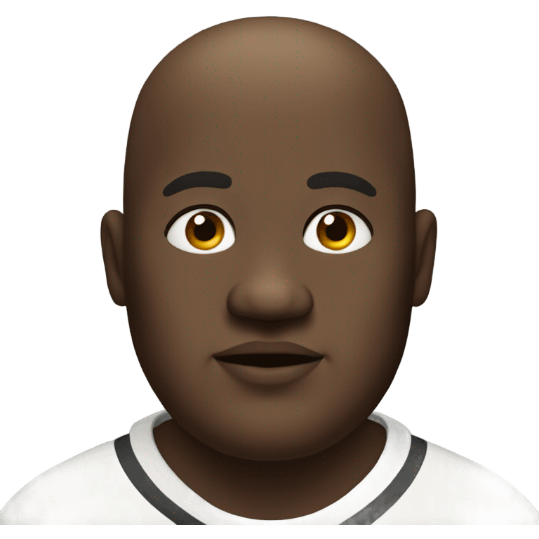 Fat black man with bald head  emoji