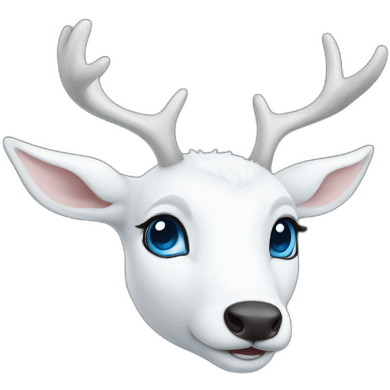 Blue-eyed white deer emoji