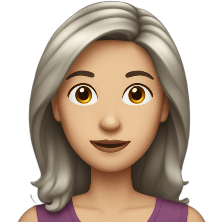 middle age woman with long dark brown hair emoji