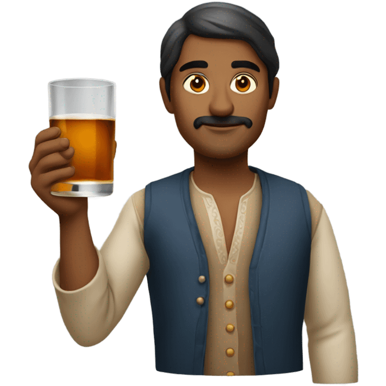 Indian with whiskey emoji