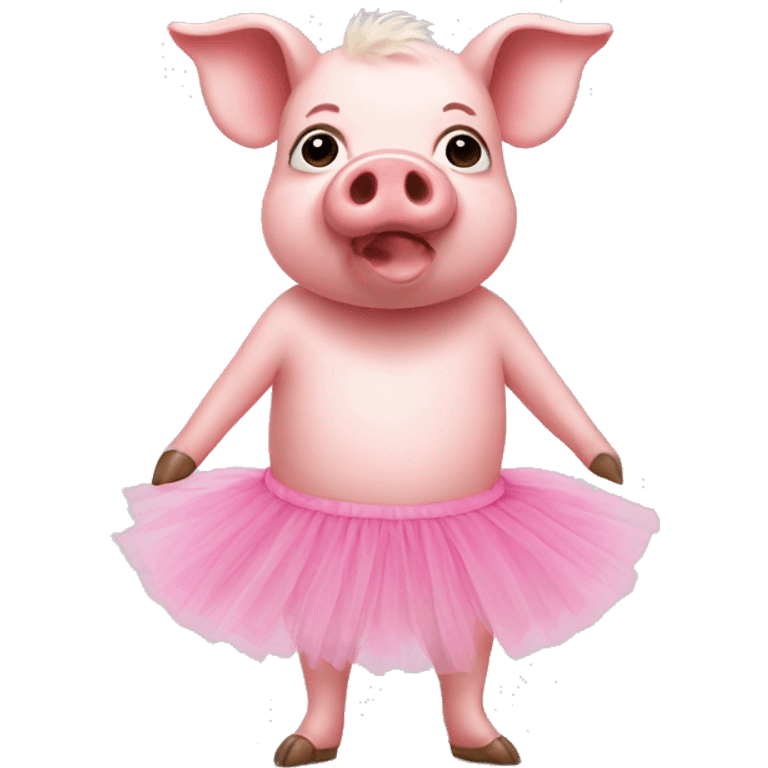 Pig in a tutu emoji