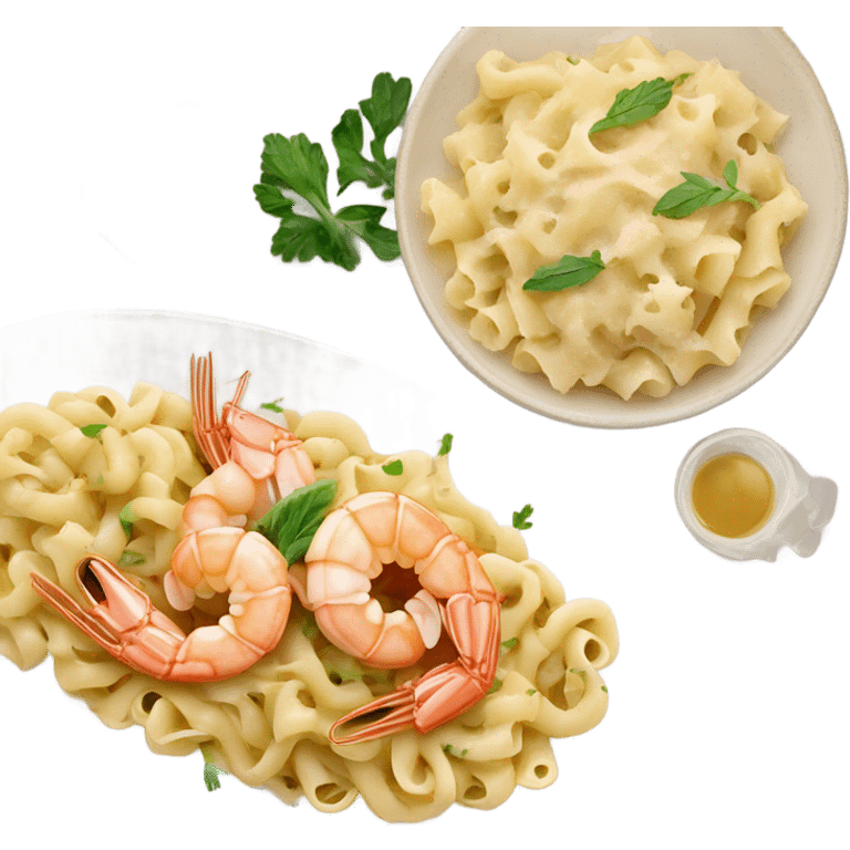 Shrimp cauliflower pasta  emoji