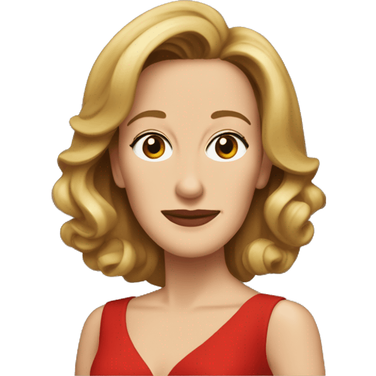 Felicity Huffman in red dress emoji