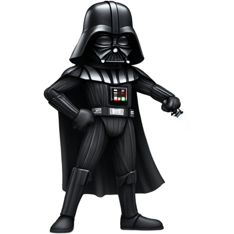 Darth Vader with a saber staff and a menacing look  emoji