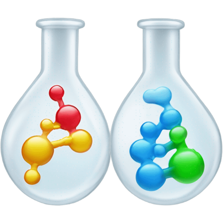 two chemical flasks pure chemicals one into another emoji