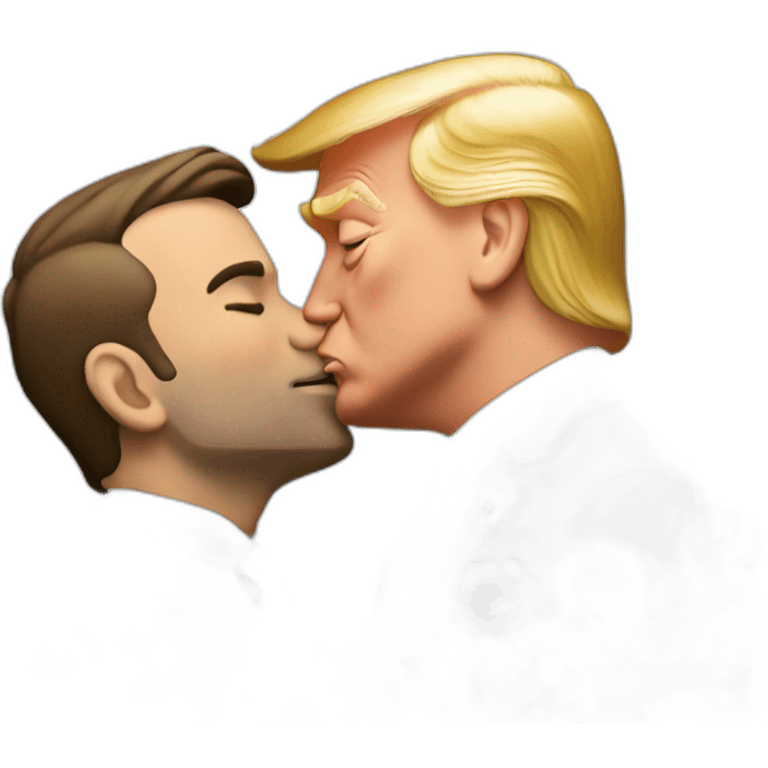 macron kissing trump emoji