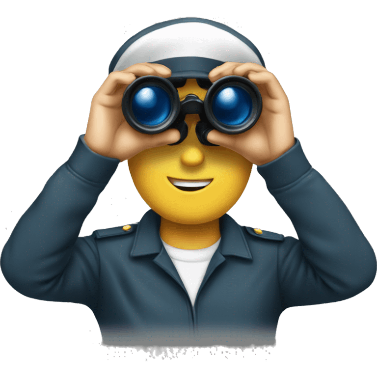 create a deck cadet emoji using a binocular emoji