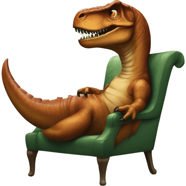 Tyrannosaurus Rex in a dinosaur chair emoji