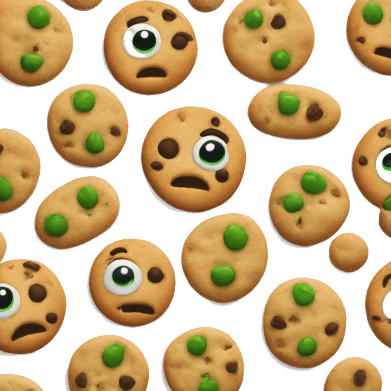 Cookie with pea pod emoji