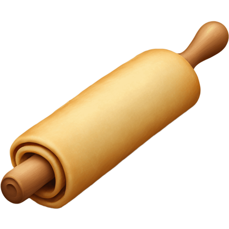 long Dough being rolled by a rolling pin emoji