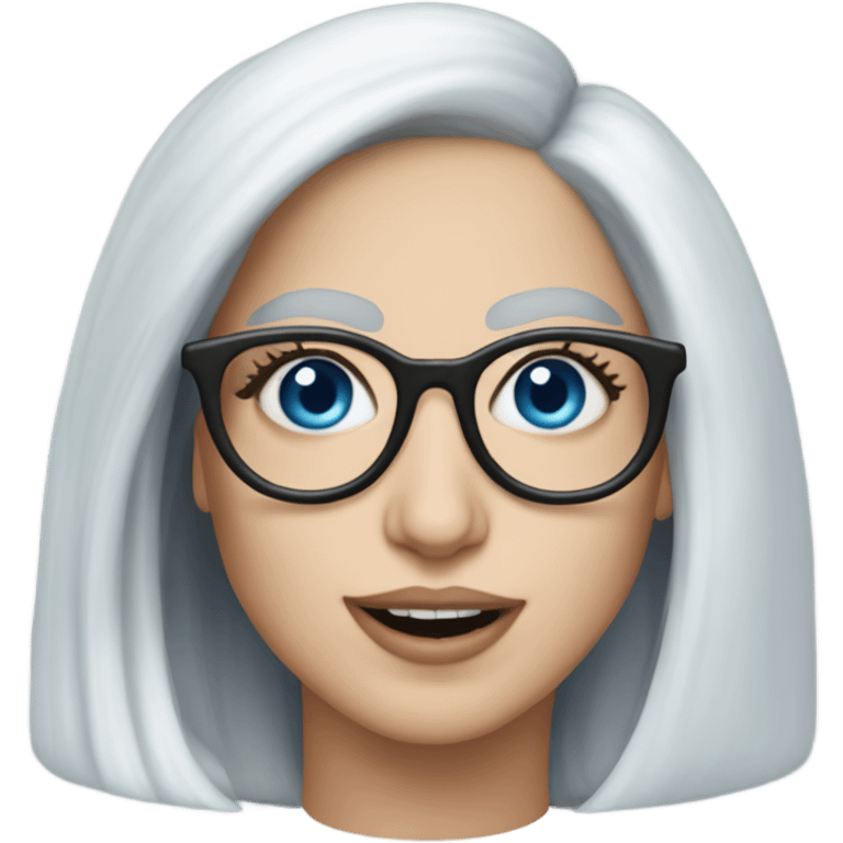 Realistic-Elegant-lady-gaga-dancing-blue eyes- wearing glasses: emoji