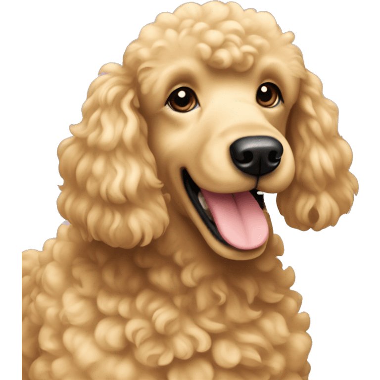 Golden poodle with slide hai emoji